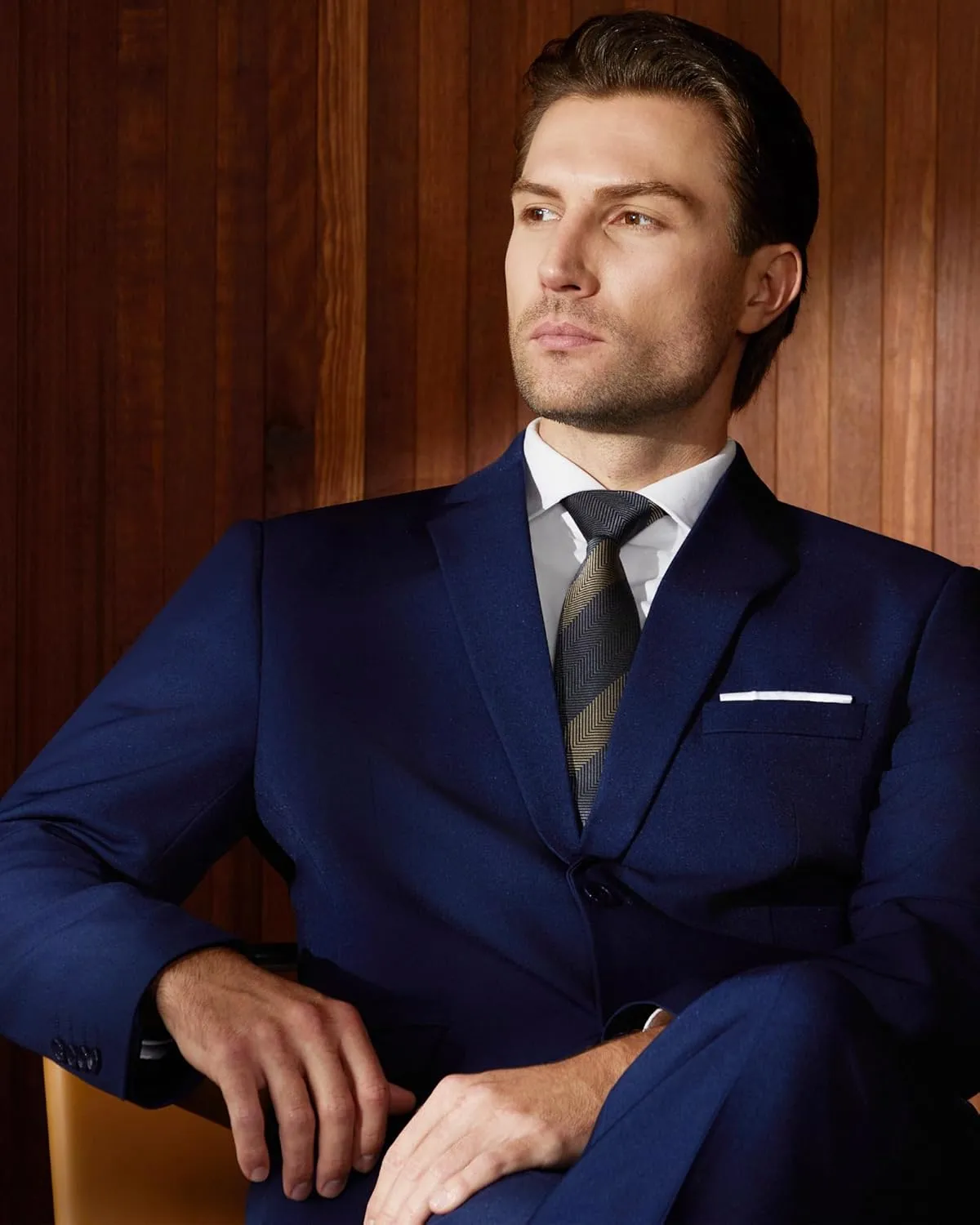 WULFUL Men's 2 Piece Suits Slim Fit Two Button Blazer Jacket Pants Set for Party,Wedding and Business