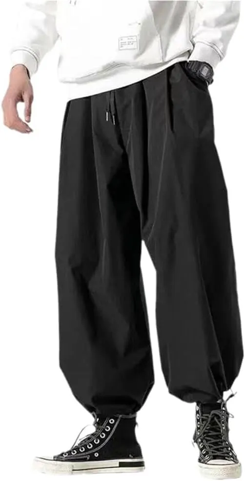 Xingfenly Men Korean Style Casual Pants Plus Size Trousers Male Oversize Harem Clothes
