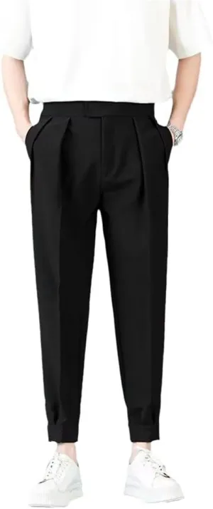Xingfenly Pleats Men' Casual Harem Pants Japanese Style Loose Male Feet Solid Color Youth Trousers Streetwear