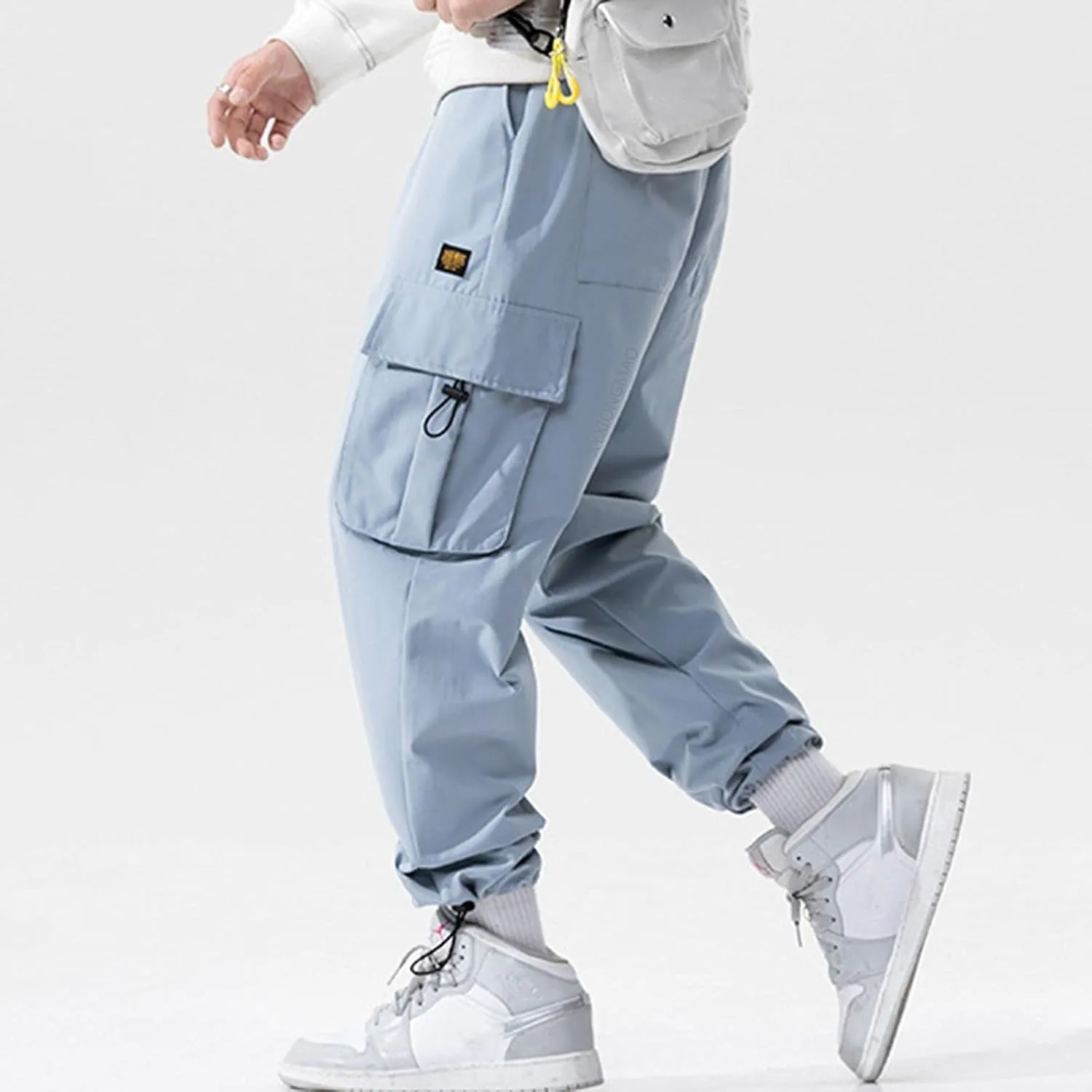 XYXIONGMAO Loose Casual Pants Multi-Pocket Sports Overalls Streetwear Tactical Cargo Hip Hop Techwear Harem Pants for Men