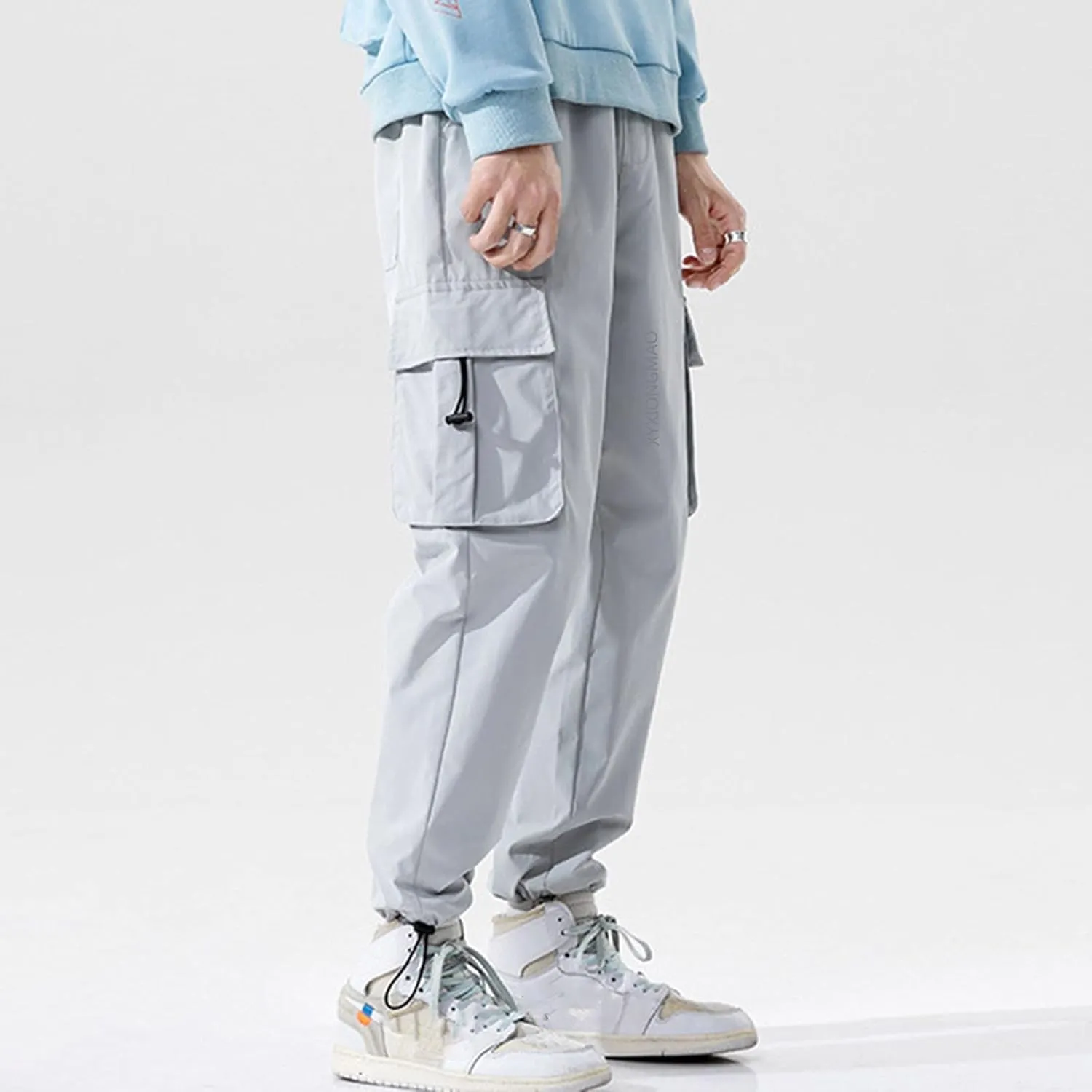 XYXIONGMAO Loose Casual Pants Multi-Pocket Sports Overalls Streetwear Tactical Cargo Hip Hop Techwear Harem Pants for Men