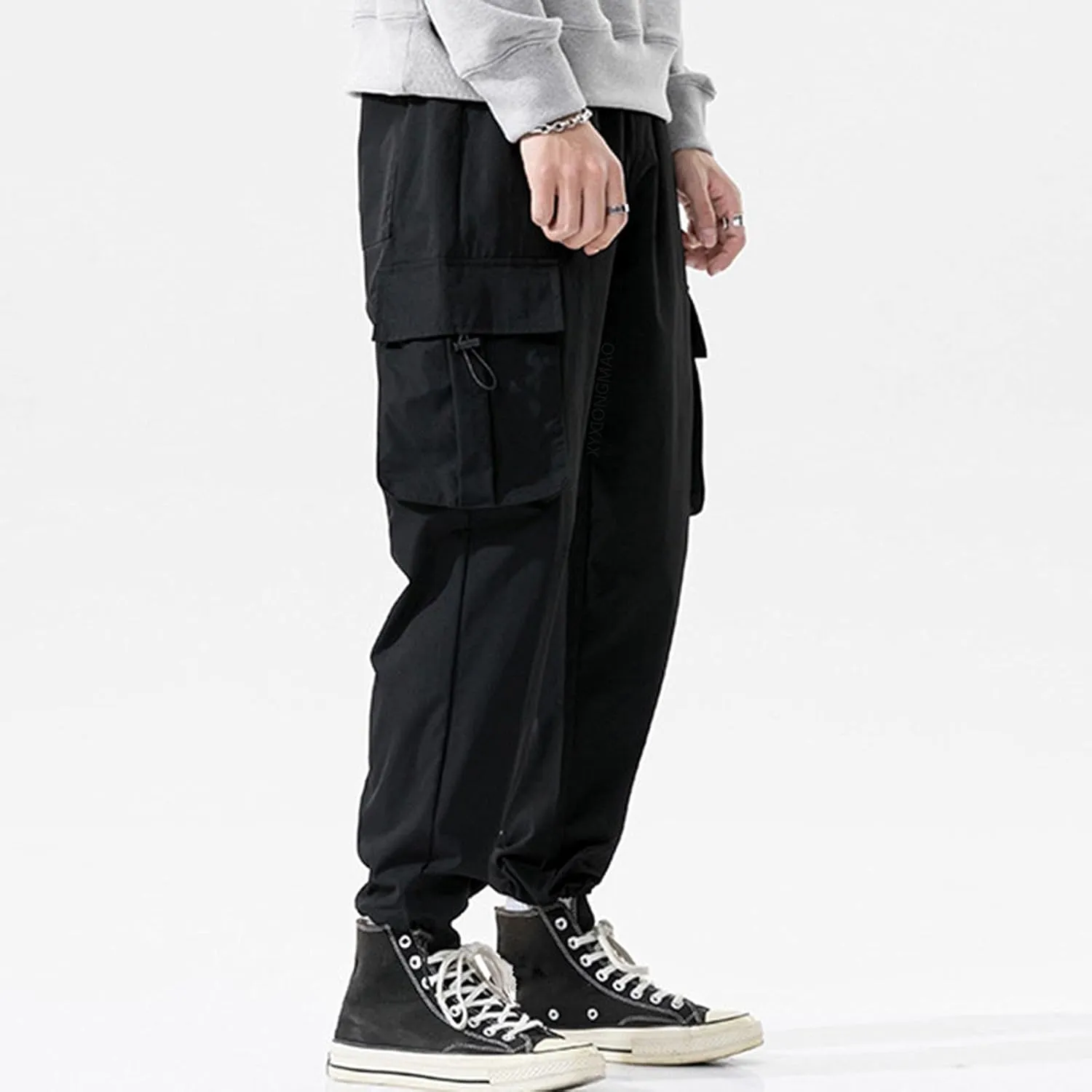 XYXIONGMAO Loose Casual Pants Multi-Pocket Sports Overalls Streetwear Tactical Cargo Hip Hop Techwear Harem Pants for Men
