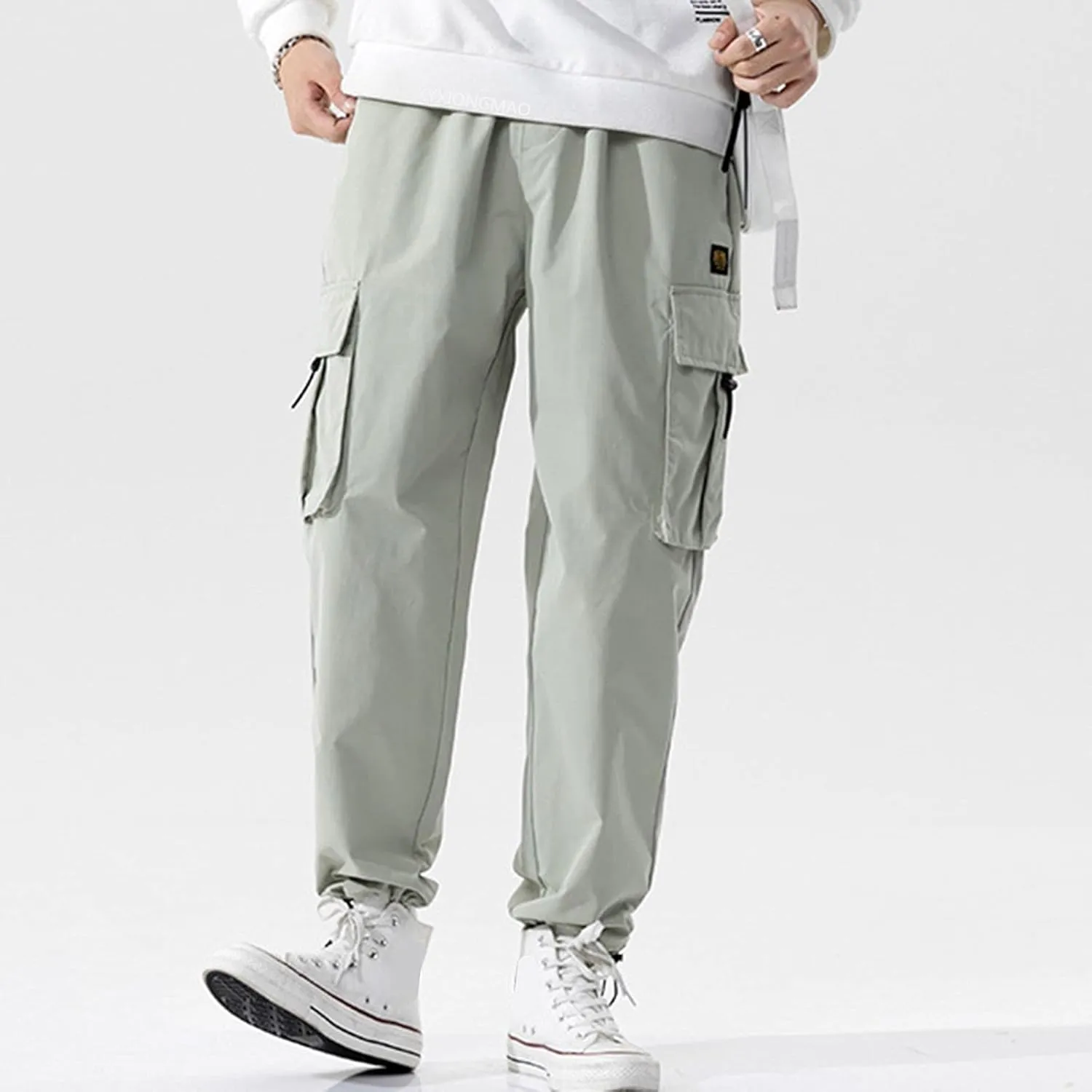 XYXIONGMAO Loose Casual Pants Multi-Pocket Sports Overalls Streetwear Tactical Cargo Hip Hop Techwear Harem Pants for Men