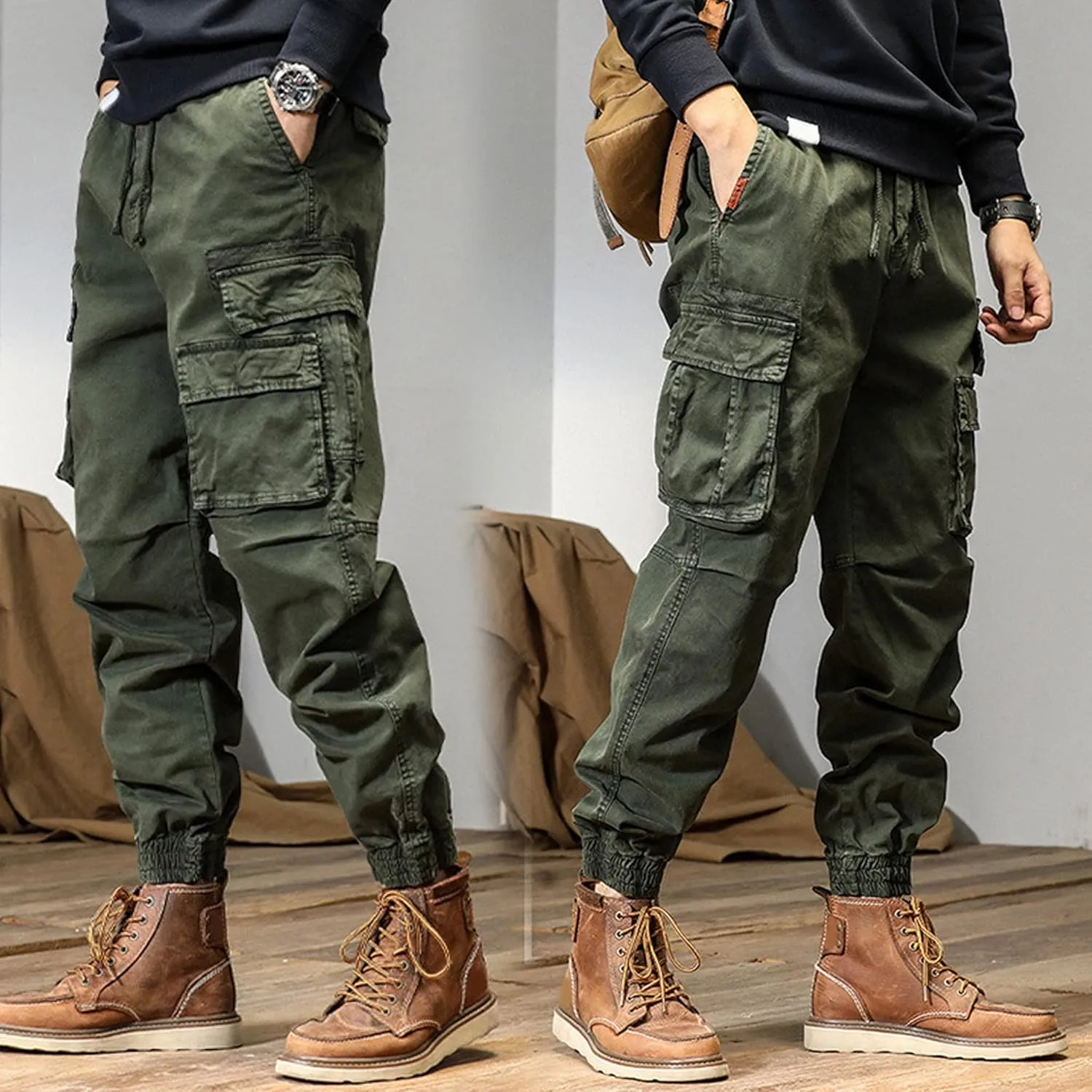 XYXIONGMAO Men's Functional Hip Hop Unisex Tactical Techwear Streetwear Cargo Pants Overalls Jogger Slacks Harem Sweatpants