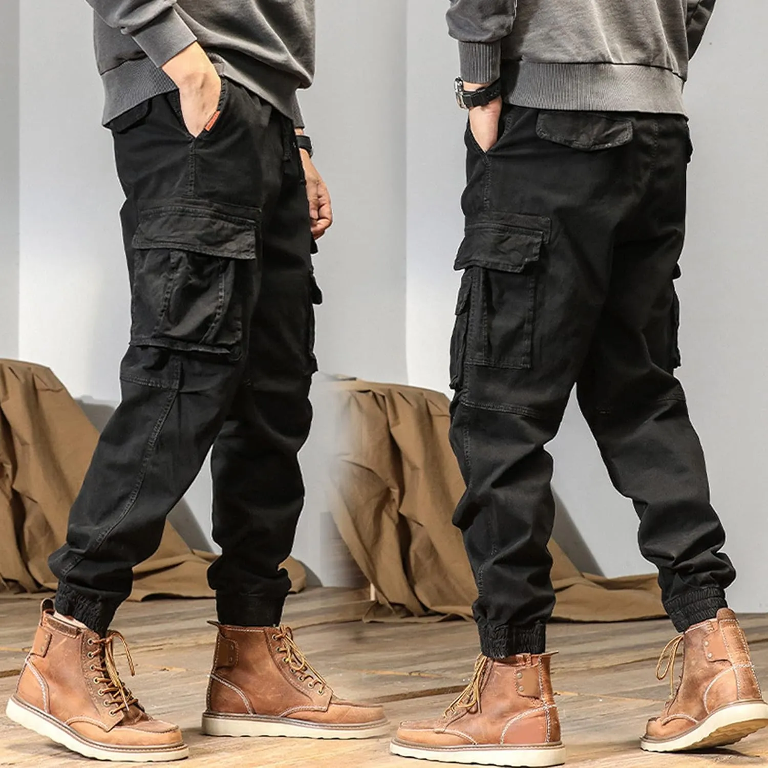 XYXIONGMAO Men's Functional Hip Hop Unisex Tactical Techwear Streetwear Cargo Pants Overalls Jogger Slacks Harem Sweatpants
