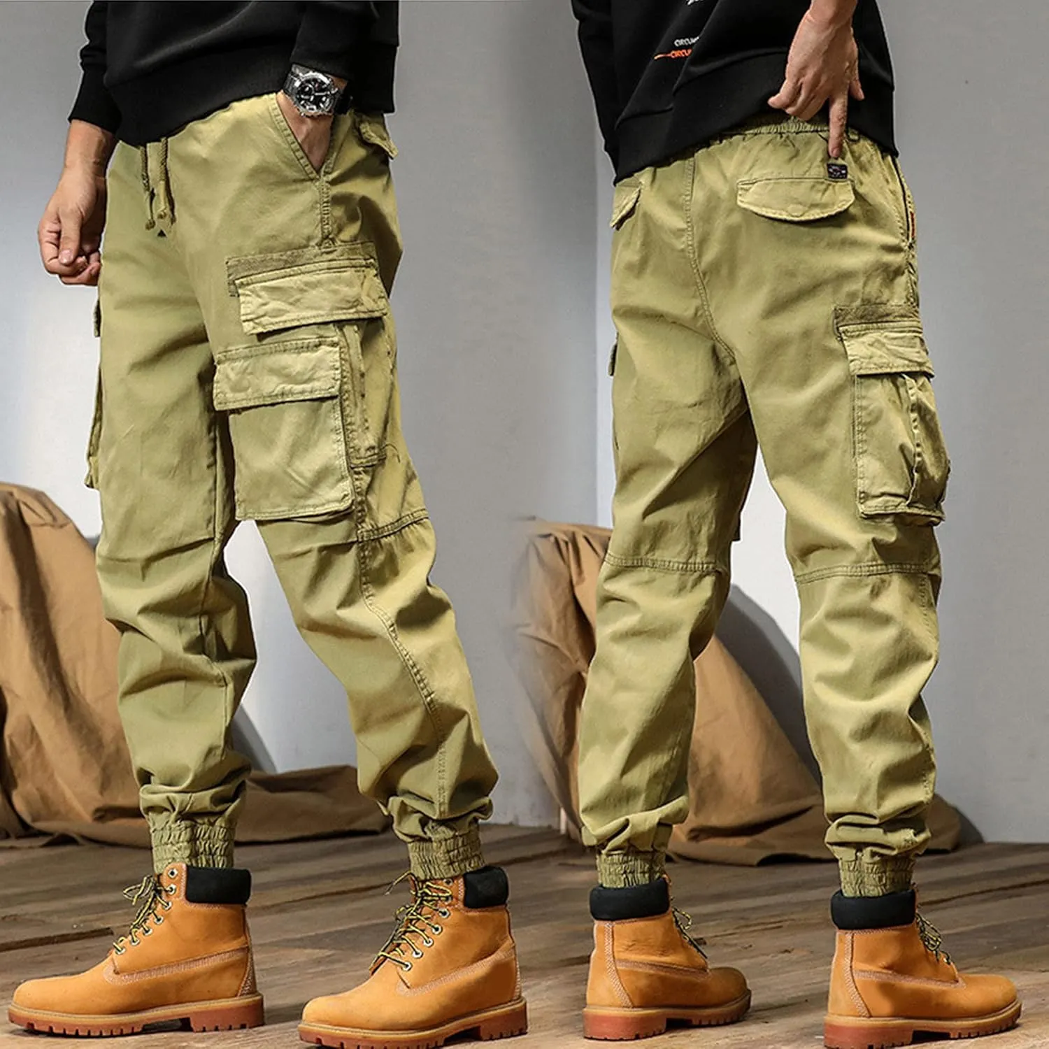 XYXIONGMAO Men's Functional Hip Hop Unisex Tactical Techwear Streetwear Cargo Pants Overalls Jogger Slacks Harem Sweatpants