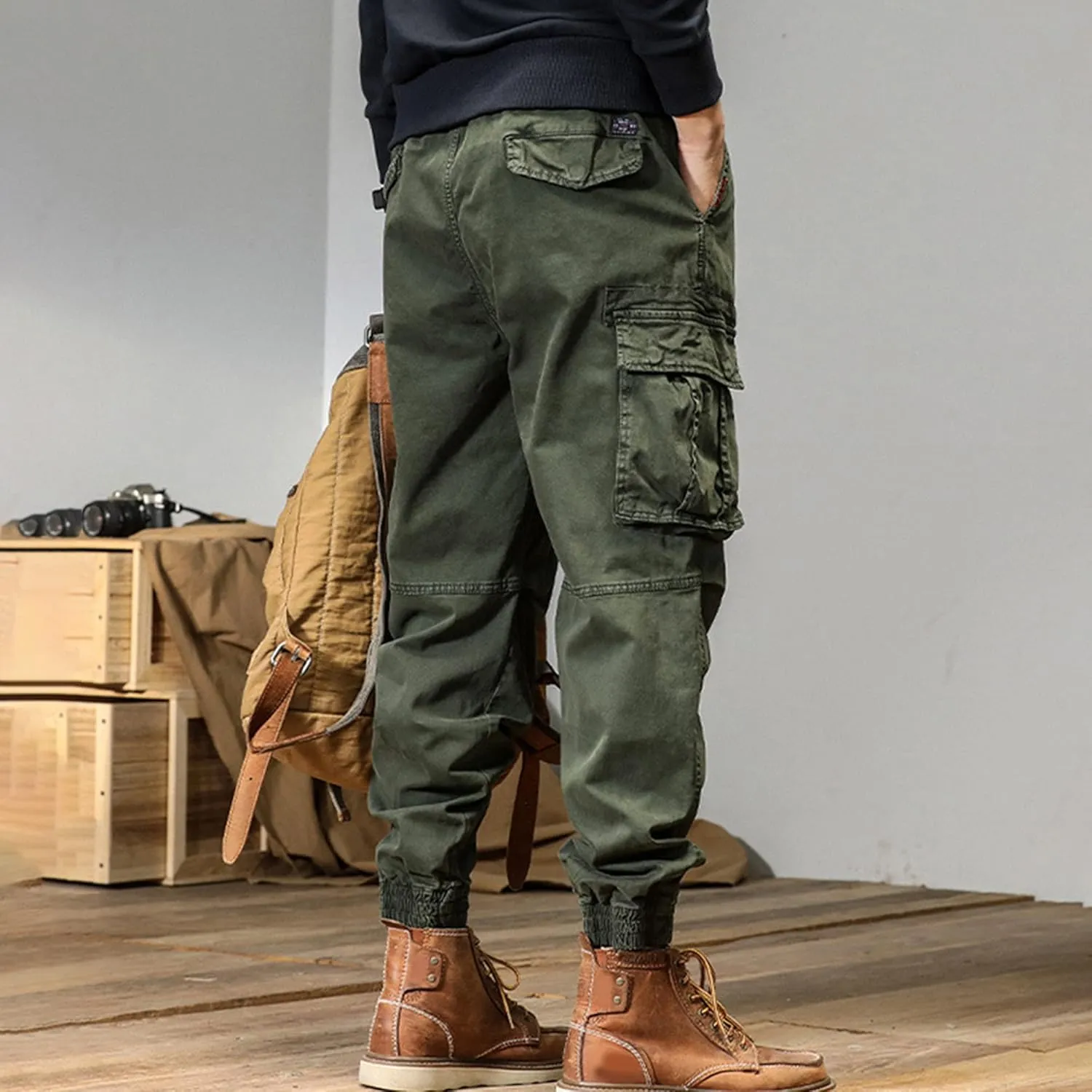 XYXIONGMAO Men's Functional Hip Hop Unisex Tactical Techwear Streetwear Cargo Pants Overalls Jogger Slacks Harem Sweatpants