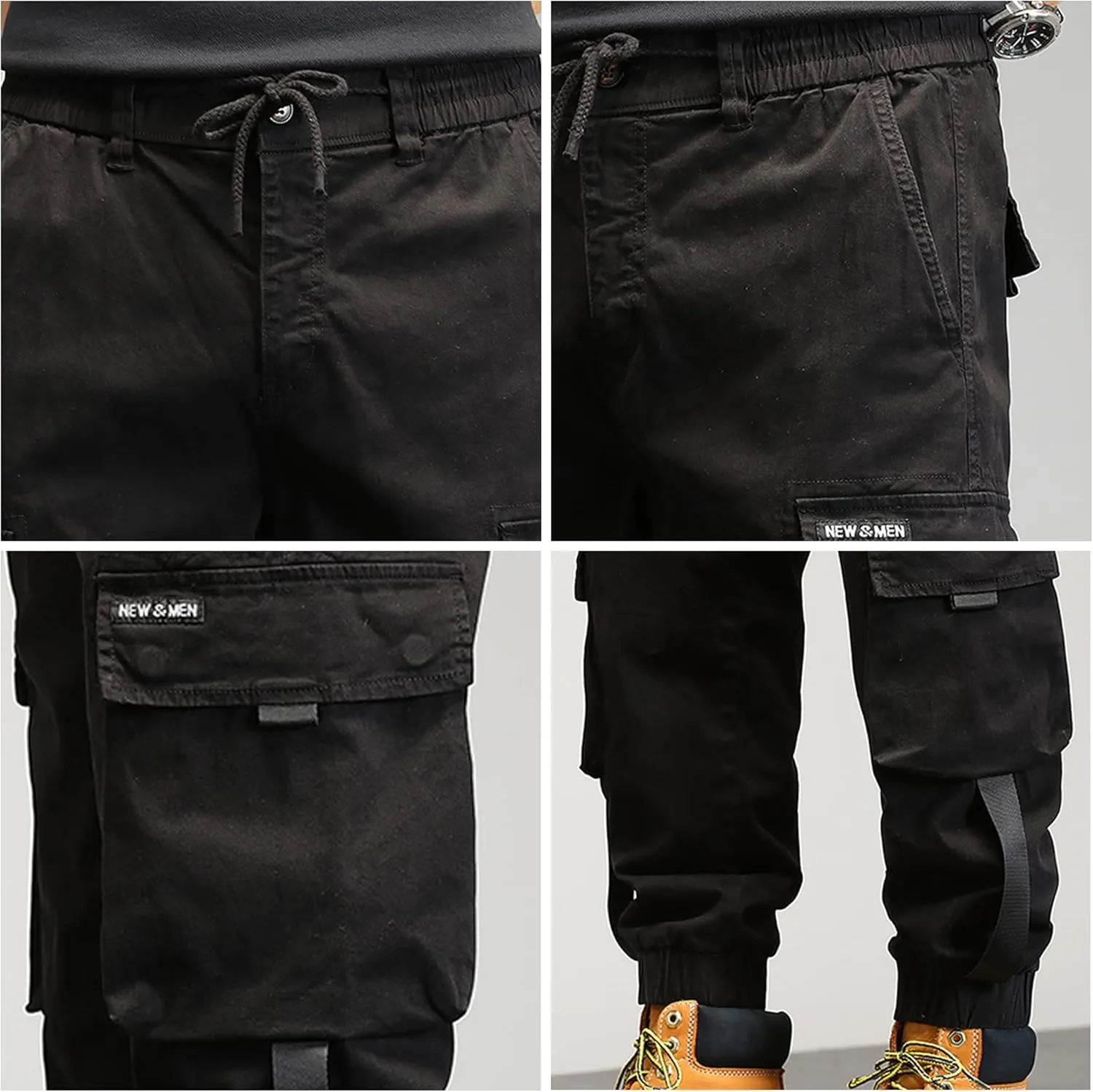 XYXIONGMAO Multi-Pocket Functional Overalls Casual Trouserstactical Harem Hip Hop Streetwear Techwear Cargo Pants for Men