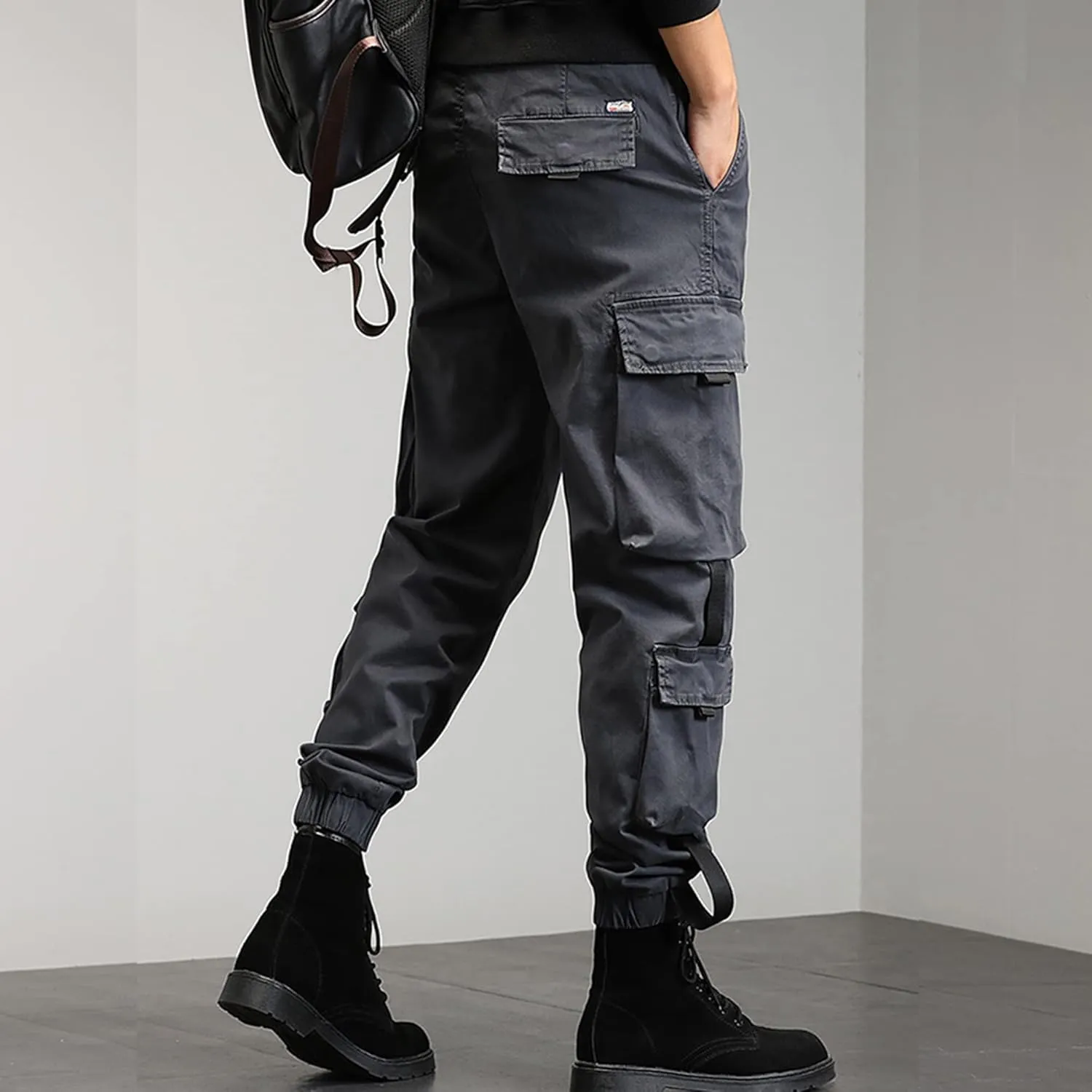 XYXIONGMAO Multi-Pocket Functional Overalls Casual Trouserstactical Harem Hip Hop Streetwear Techwear Cargo Pants for Men