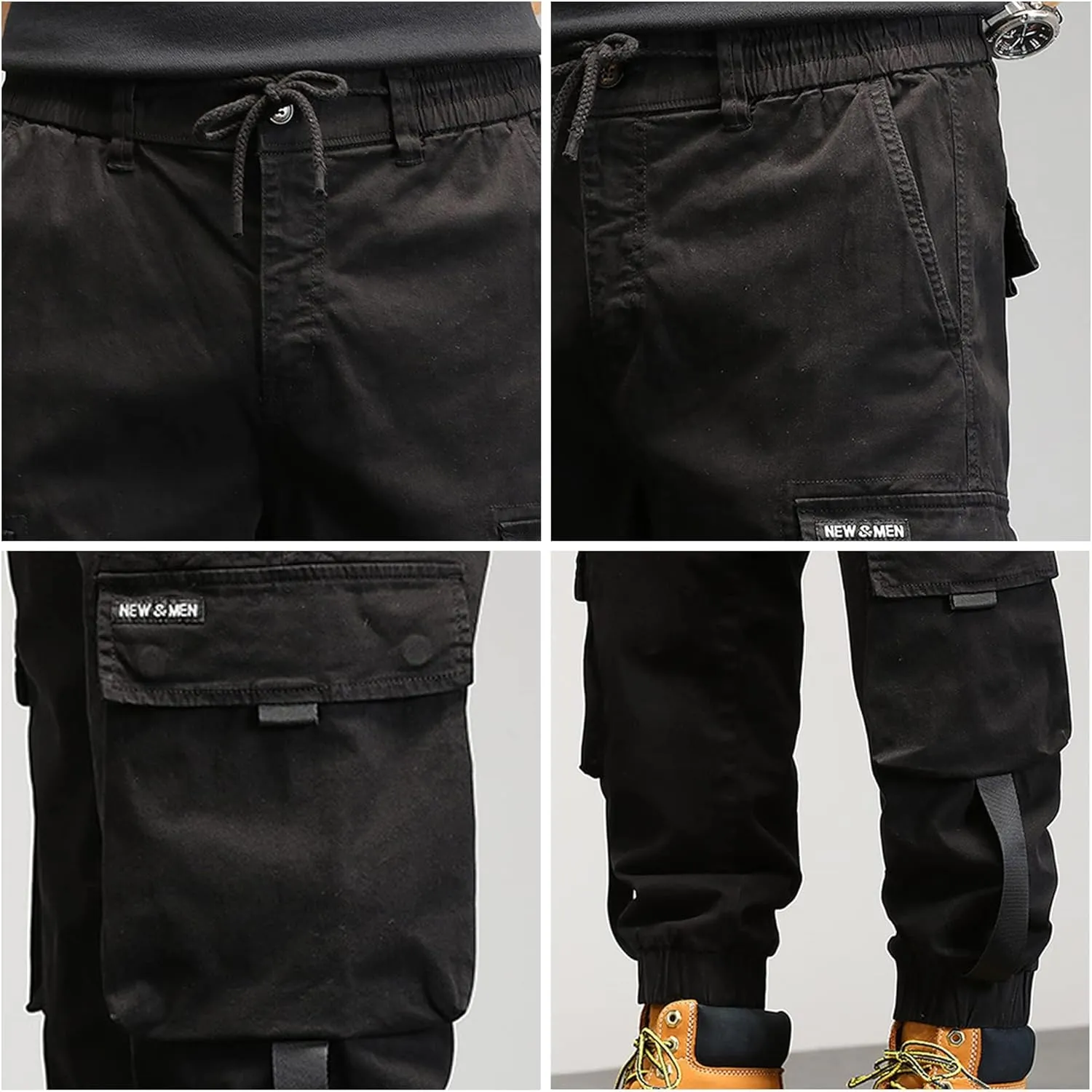 XYXIONGMAO Multi-Pocket Functional Overalls Casual Trouserstactical Harem Hip Hop Streetwear Techwear Cargo Pants for Men