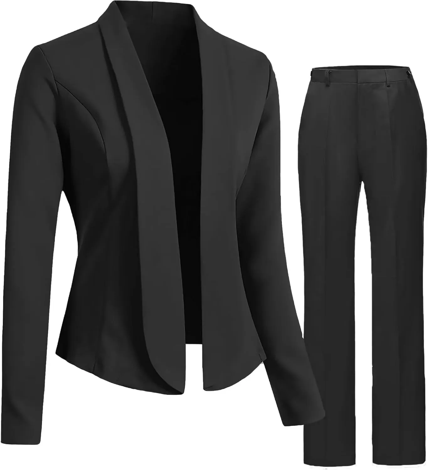 YUVUXE Women's Black Classic Fit Business Suit Jacket & Pant Set for Professional Women, Young Adults; SUIT