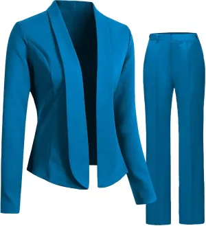 YUVUXE Women's Black Classic Fit Business Suit Jacket & Pant Set for Professional Women, Young Adults; SUIT