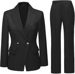 YUVUXE Women's Classic Fit Pink Solid Polyester Business Suit Set - Blazer & Pants - Working Women, Business Professionals