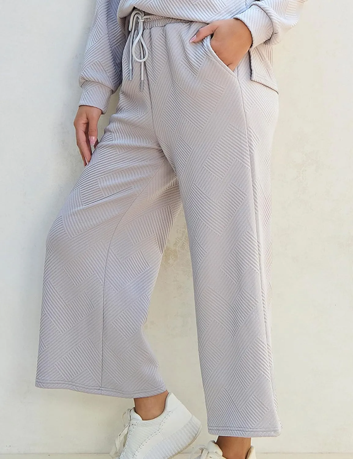 Zontroldy Women's 2 Piece Sets Fall Outfits Pollever Sweatshirt Wide Leg Pants Matching Set Tracksuit